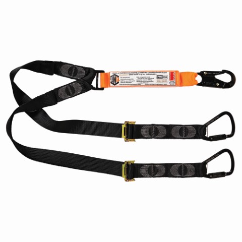 LINQ WEBBING LANYARD ADJUST DBL LEG 1 X SNAP HOOK 2 X TA KARABINER